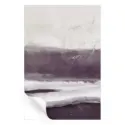 Abstract artwork featuring soft purple, violet, and gray hues, with fluid brushstrokes and a sense of gentle movement.