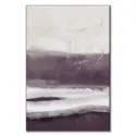 Abstract artwork featuring soft purple, violet, and gray hues, with fluid brushstrokes and a sense of gentle movement.