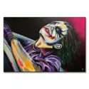 Joker pop art portrait with vibrant colors depicting a chaotic, expressive image of the character.
