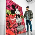 Mickey Supreme | Lukas Avalon | Large pop art fabric wall art of Mickey Mouse