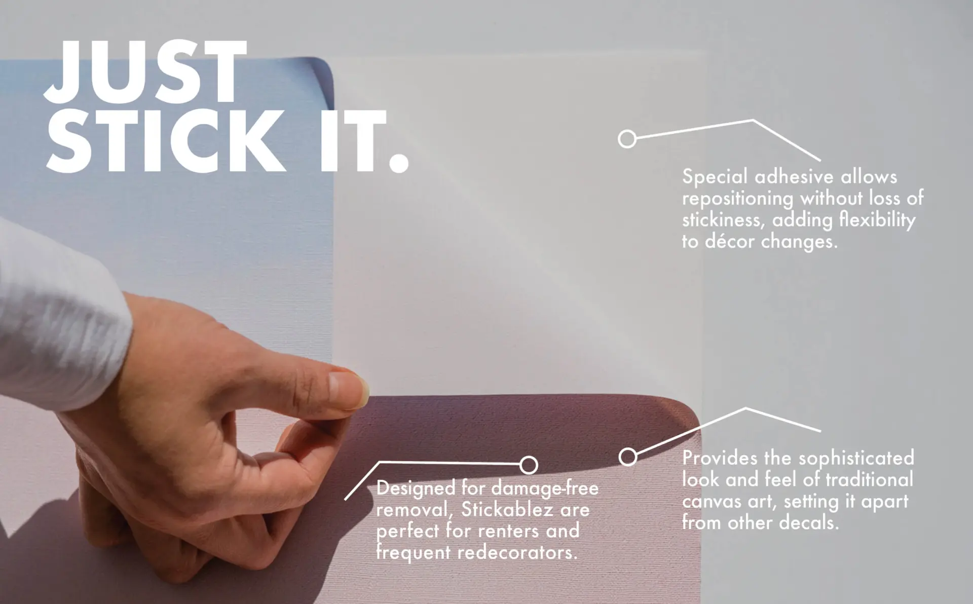 ✓ LANDLORD APPROVED <br />
STICKABLE ART