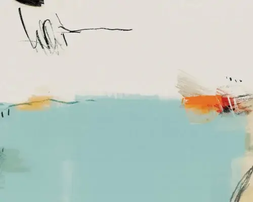 Calming Abstract Artwork from Artur Chen in Blue, White, and Orange