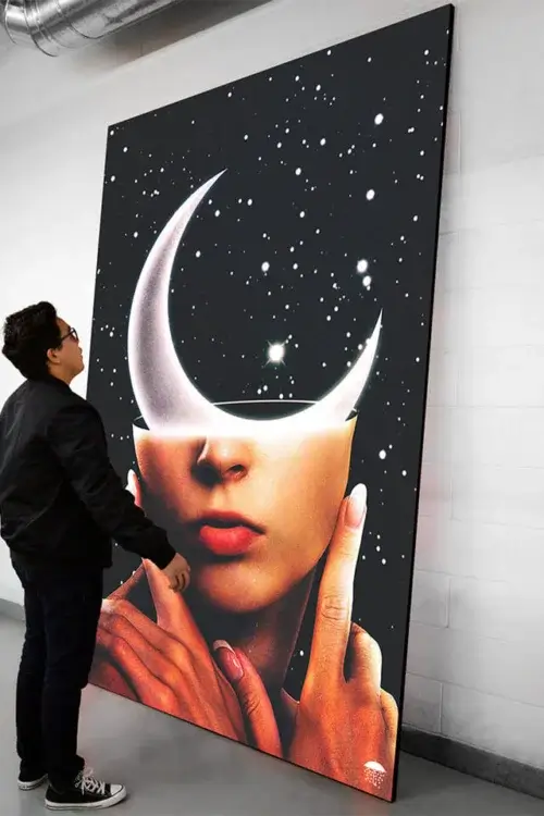 Big Surreal Moon Space Wall Art Huge Decor Prints
