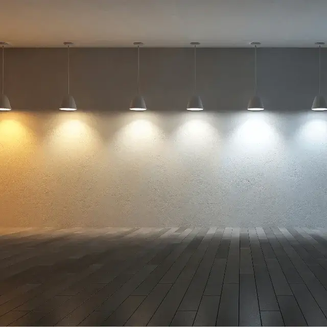Kelvin color temperature scale showing warm to cold lighting colors.