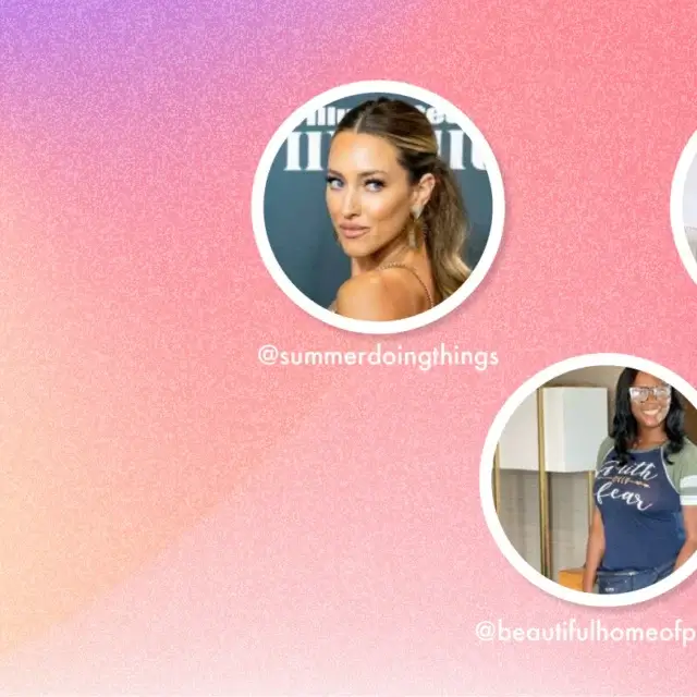 Instagram themed colors in the background with 5 top interior design influencers