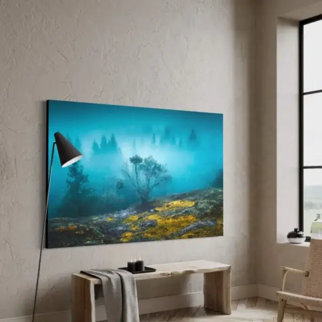decor prints artwork oversized forrest foggy photograph