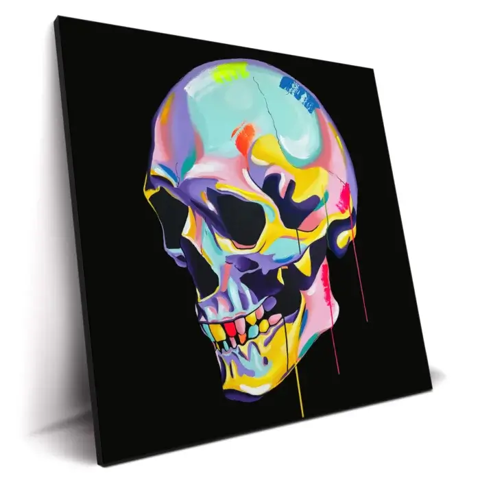 Colorful Skull Black