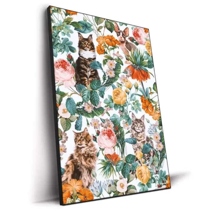 Cat and Floral Pattern III