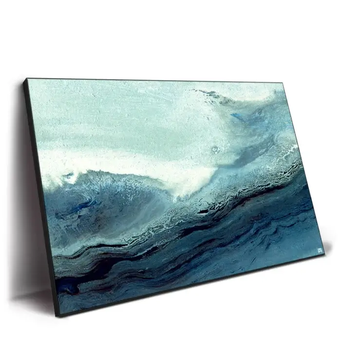 blue, natural abstract wave crashing down
