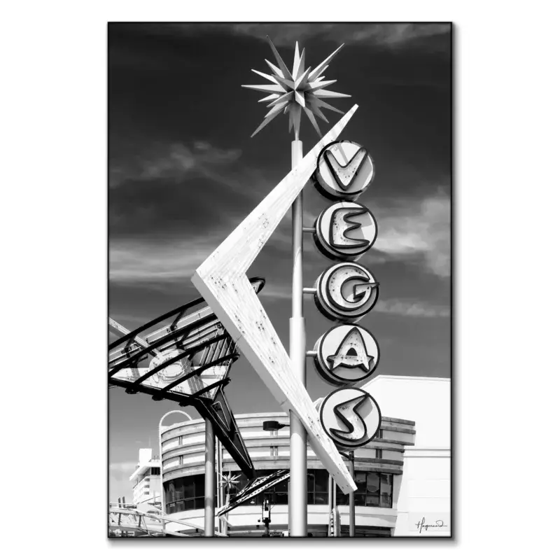The Famous Vegas Sign Black and White Wall Art by Philippe HUGONNARD