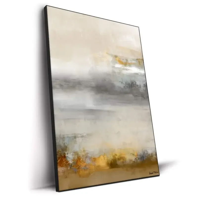 Gold Coins Grey Wall Decor by Karine Tonial Grimm