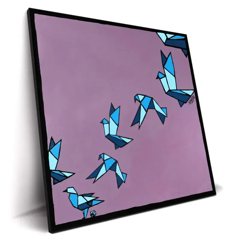 The Secrets of Origami Purple Wall Decor by Art of Spanjer