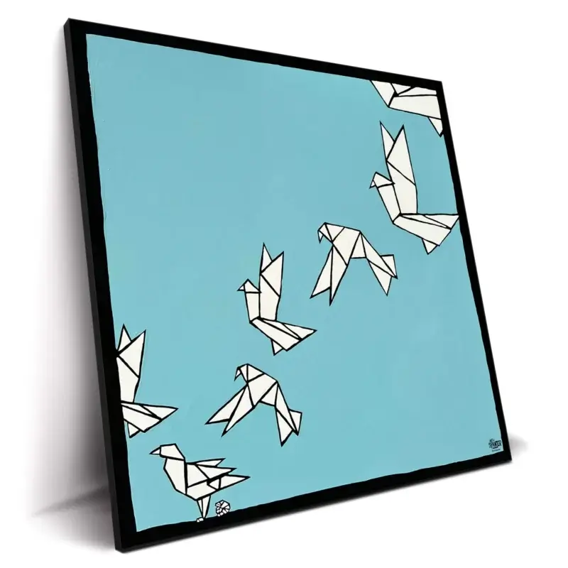 The Secrets of Origami Part 2 Blue Wall Decor by Art of Spanjer