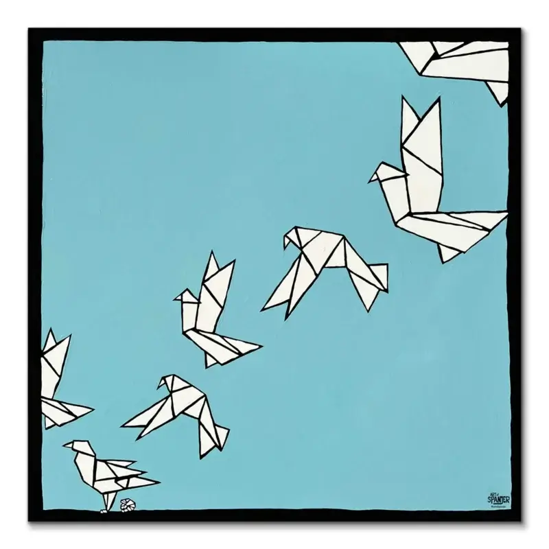 The Secrets of Origami Part 2 Blue Wall Art by Art of Spanjer