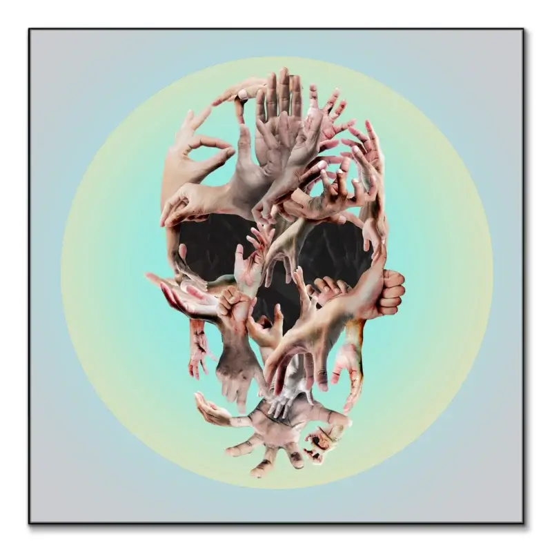 Hands Skull Wall Art by Ali Gulec
