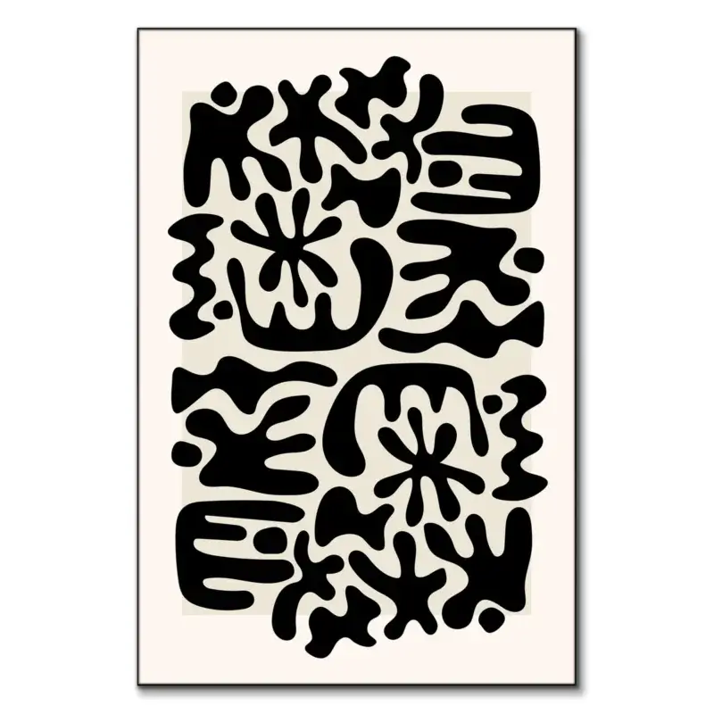 Monochromatic Black and White Wall Art by RS Lab Studio