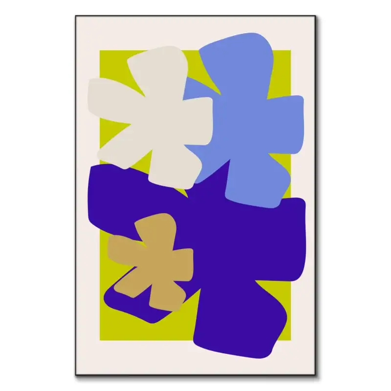 Four Flowers Green Wall Art by RS Lab Studio