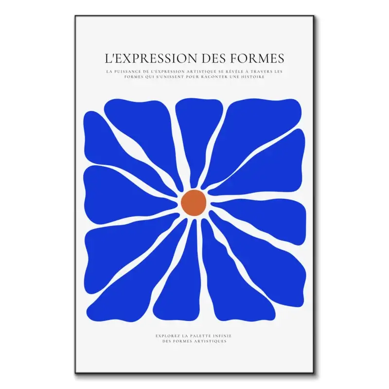 Blue Flower Blue Wall Art by RS Lab Studio