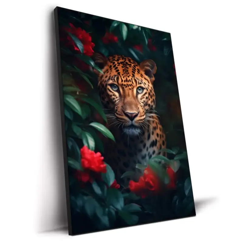 Leopard Flowers Green Wall Decor by Zenja Gammer