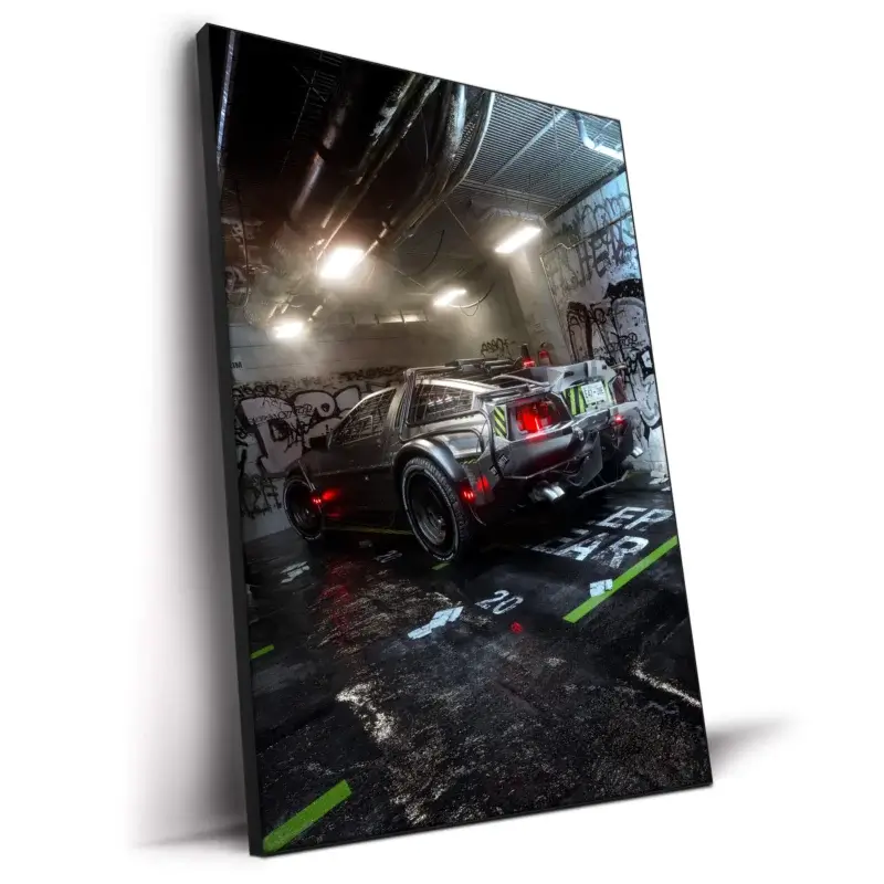 Cyber DeLorean Vibrant Wall Decor by Skie