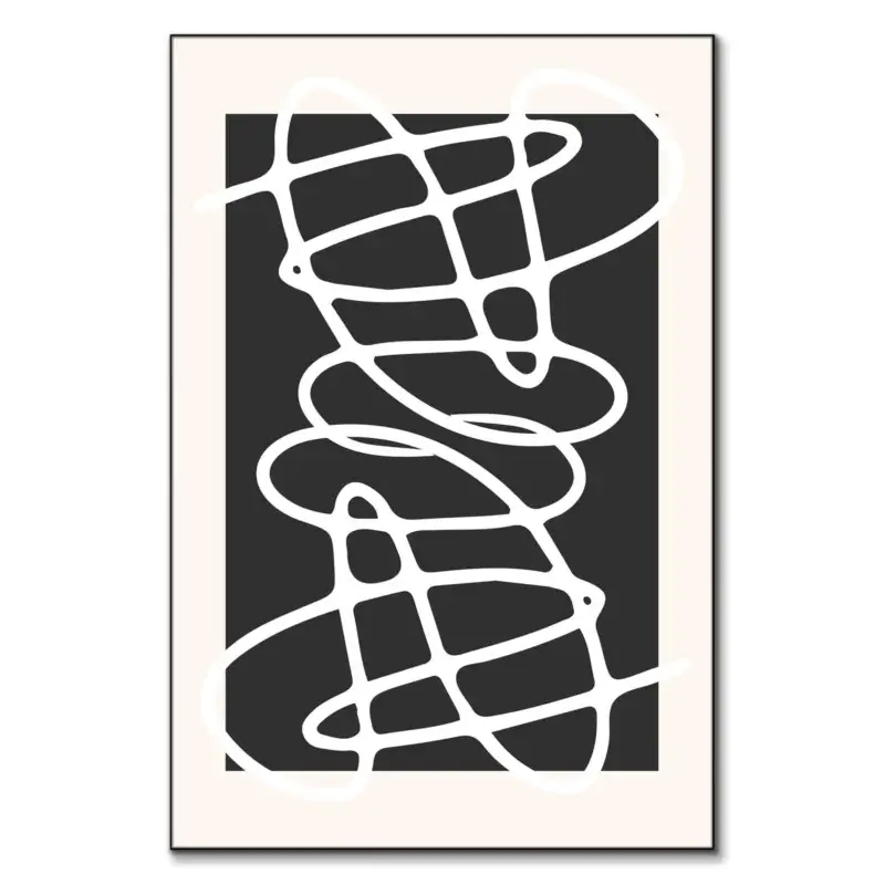 Scribbles III Black and White Wall Art by RS Lab Studio