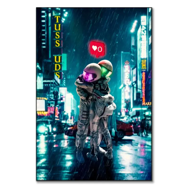 Farewell Embrace Colorful Wall Art by Seamless
