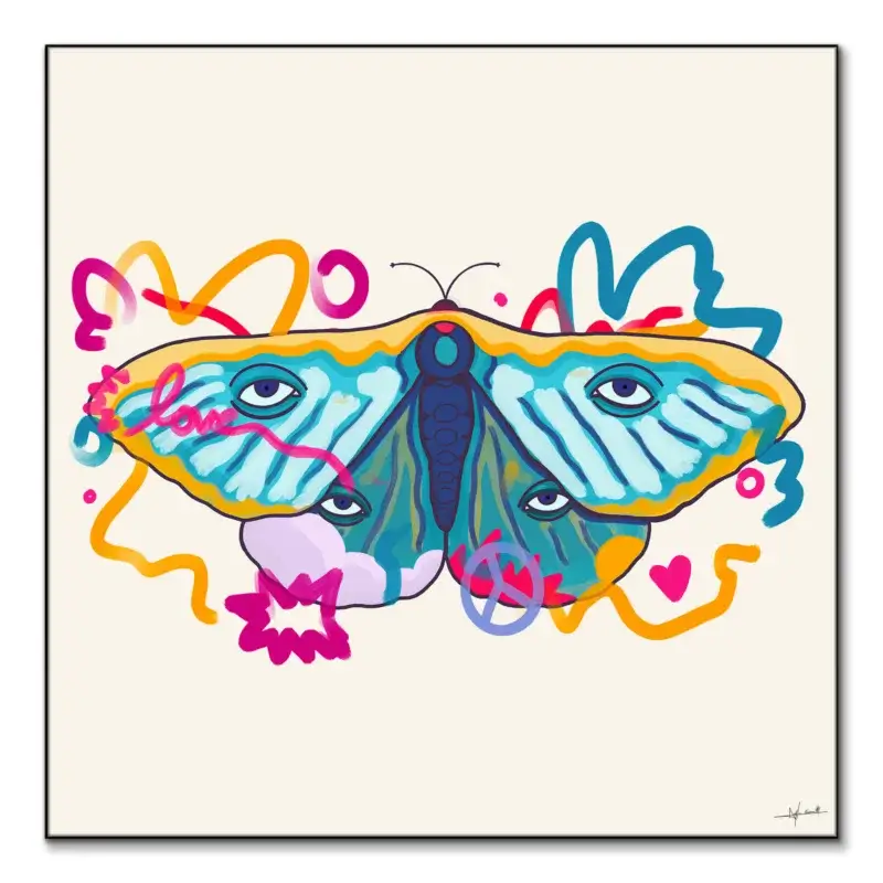 Moth Colorful Wall Art by Nuwarhol
