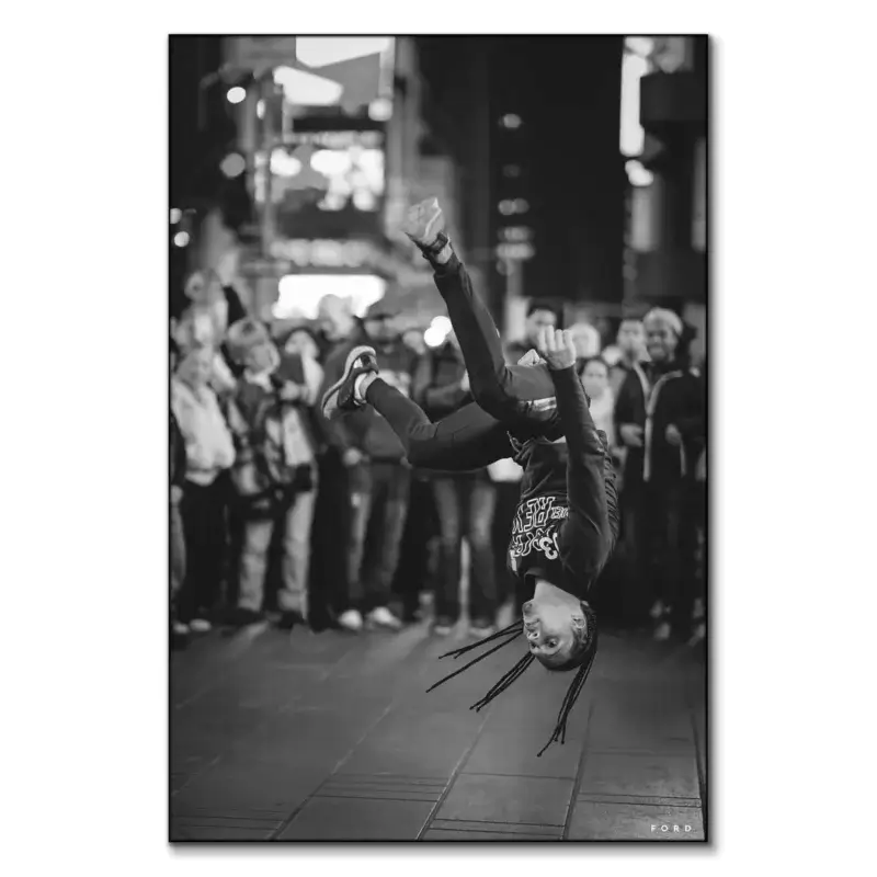 Street Dancer Black and White Wall Art by Nick Ford