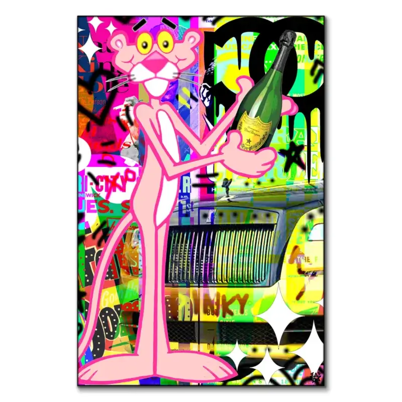 Pink Panther Vibrant Wall Art by Jessica Stempel
