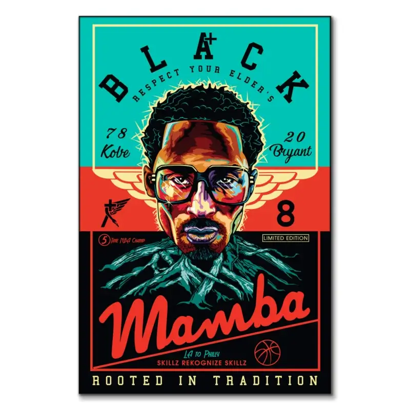 Black Mamba Kobe Bryant Vibrant Wall Art by Kelley Jackson