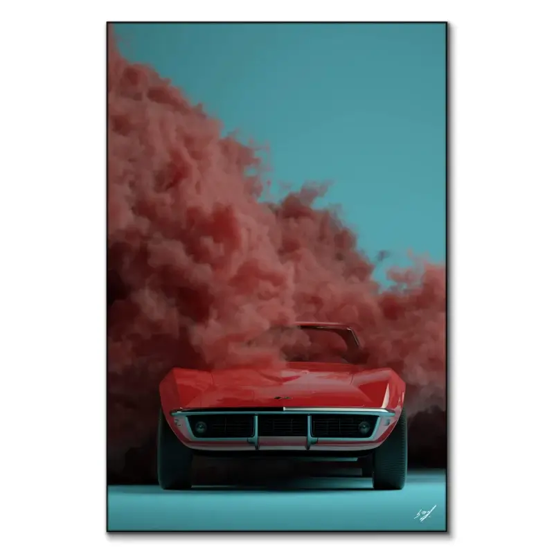 Chevrolet Corvette Red Wall Art by Konji