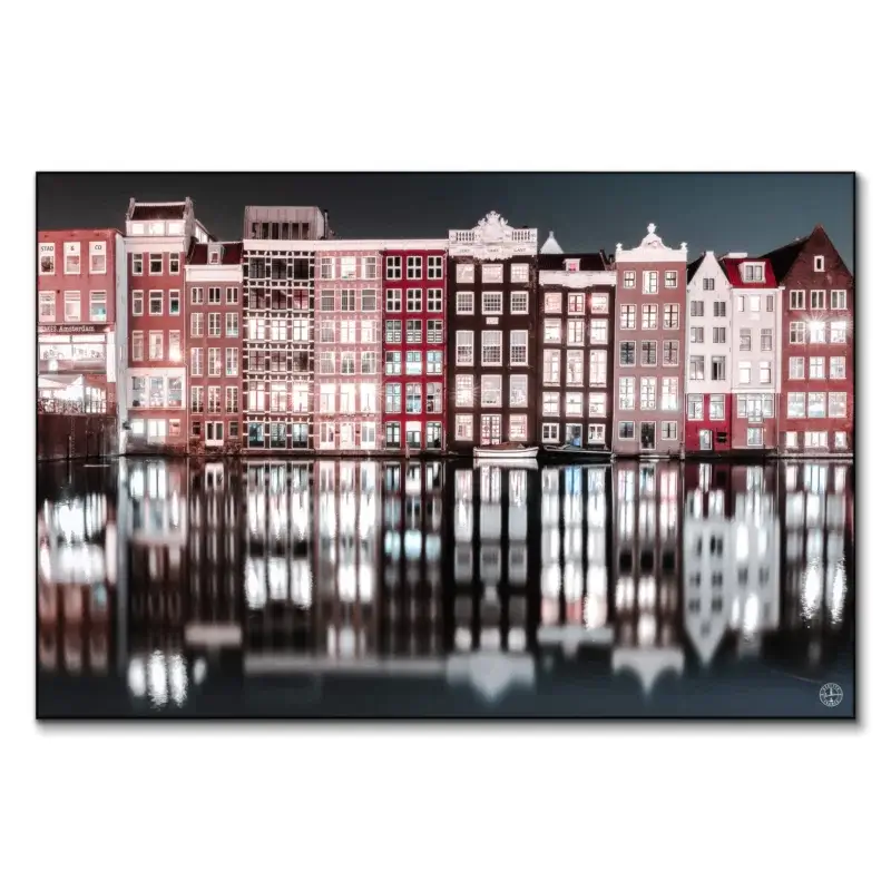 Amsterdam House Reflections Dark Wall Art by Scott Wilson