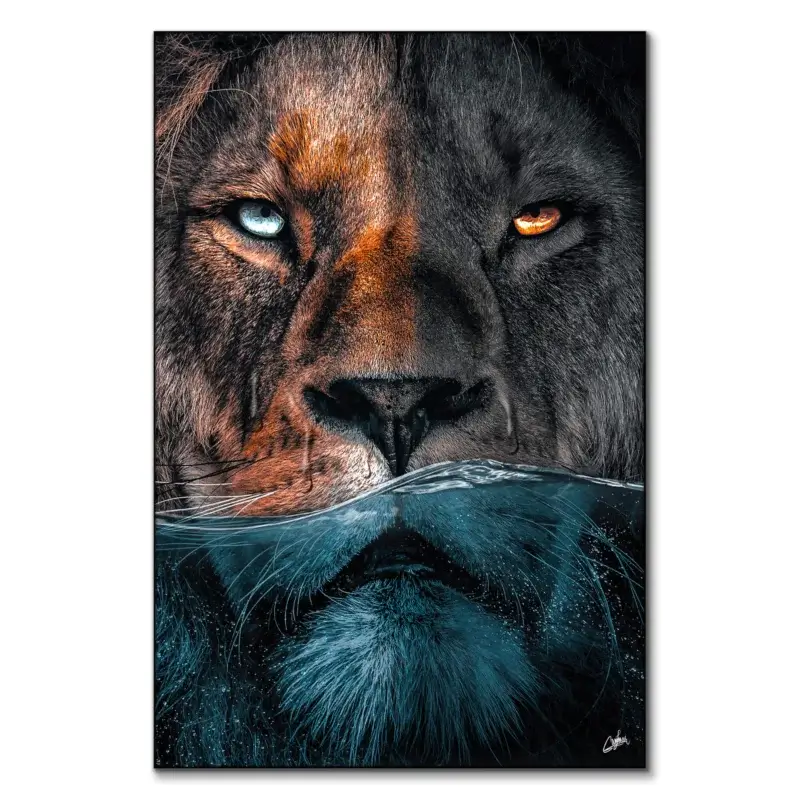 Underwater Lion Dark Wall Art by Zenja Gammer