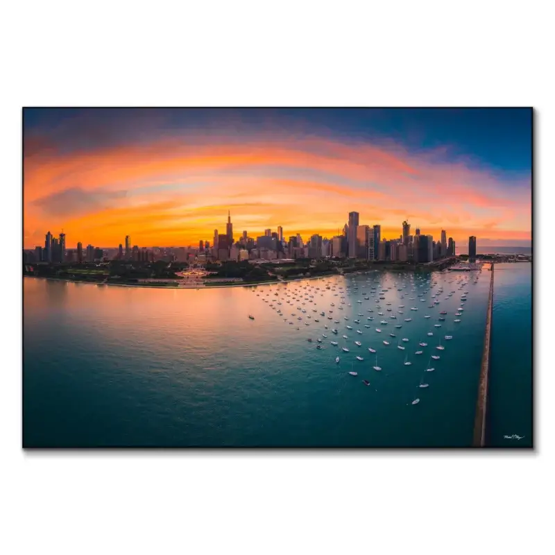 Monroe Harbor Warm Wall Art by Michael Meyers