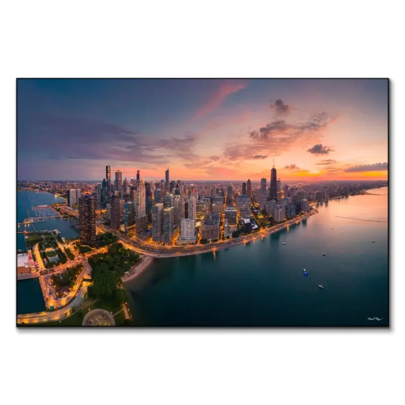 Chicago Blue Hour Blue Wall Art by Michael Meyers