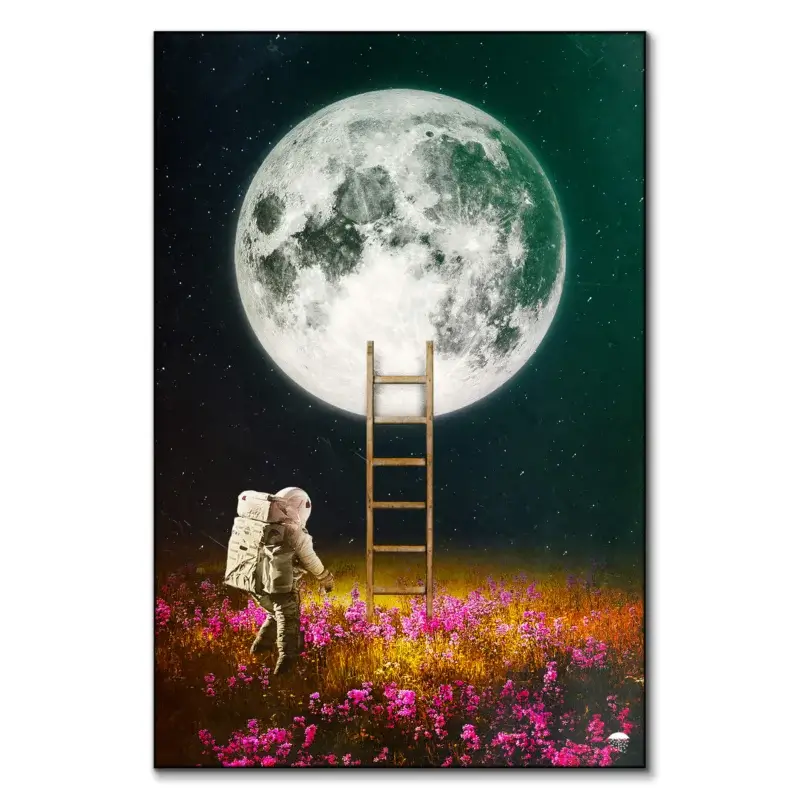 Going to the Moon Dark Wall Art by Seamless