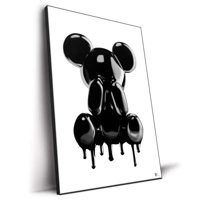 Drippy Bear 6 Black and White Wall Decor by P Muir Art