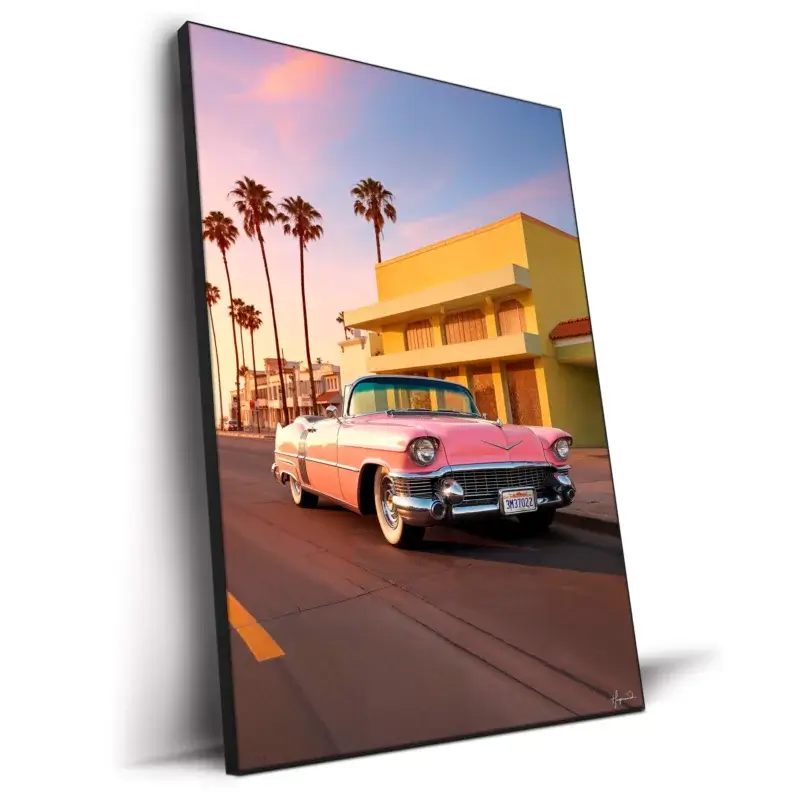 L.A. Pink Cadillac Pastel Wall Decor by Philippe HUGONNARD