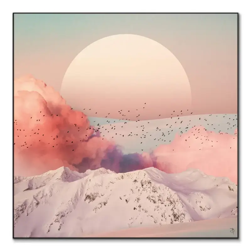 Landscape of Calmness Pink Wall Art by BambashkART