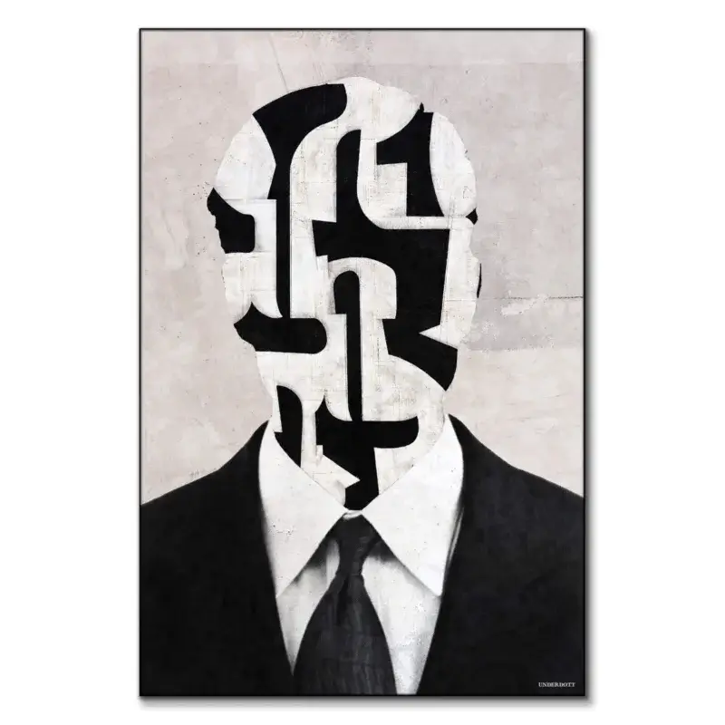 Surreal Geodesics Black and White Wall Art by Underdott
