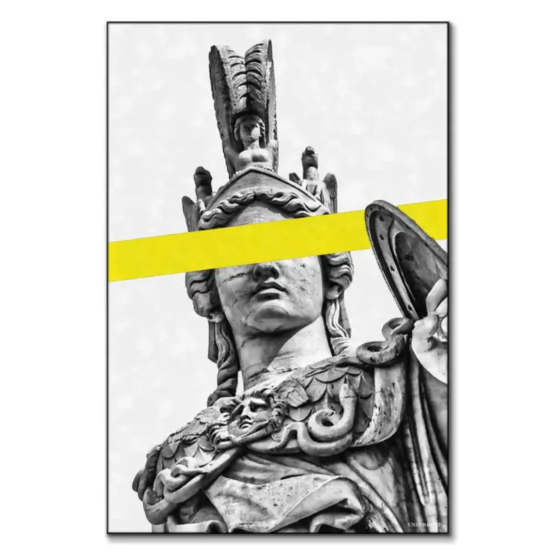 Athena's Hidden Eyes Black and White Wall Art by Underdott
