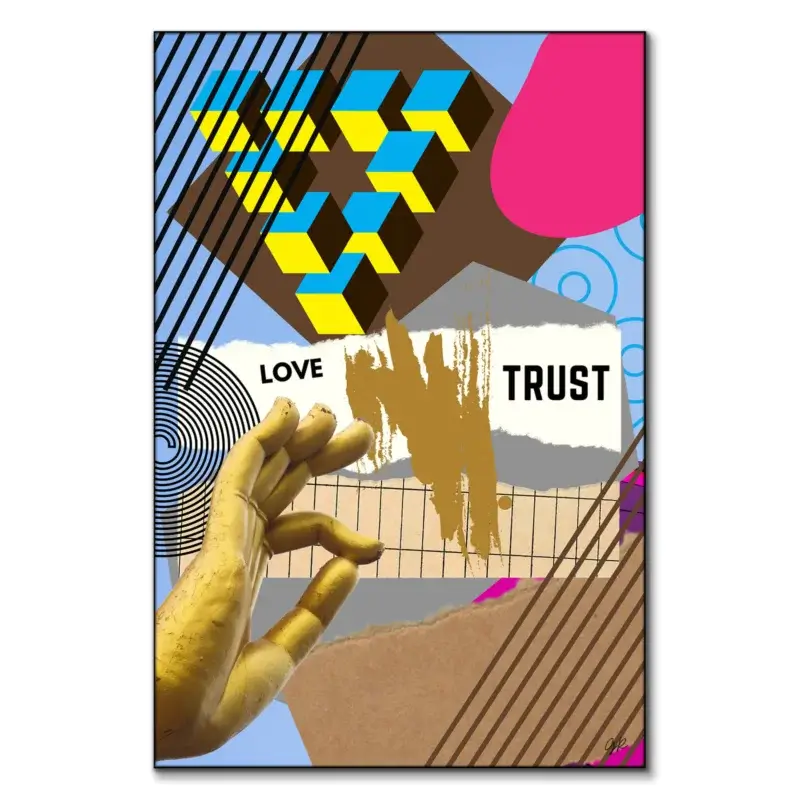 Trust Over Love Colorful Wall Art by George Rosaly