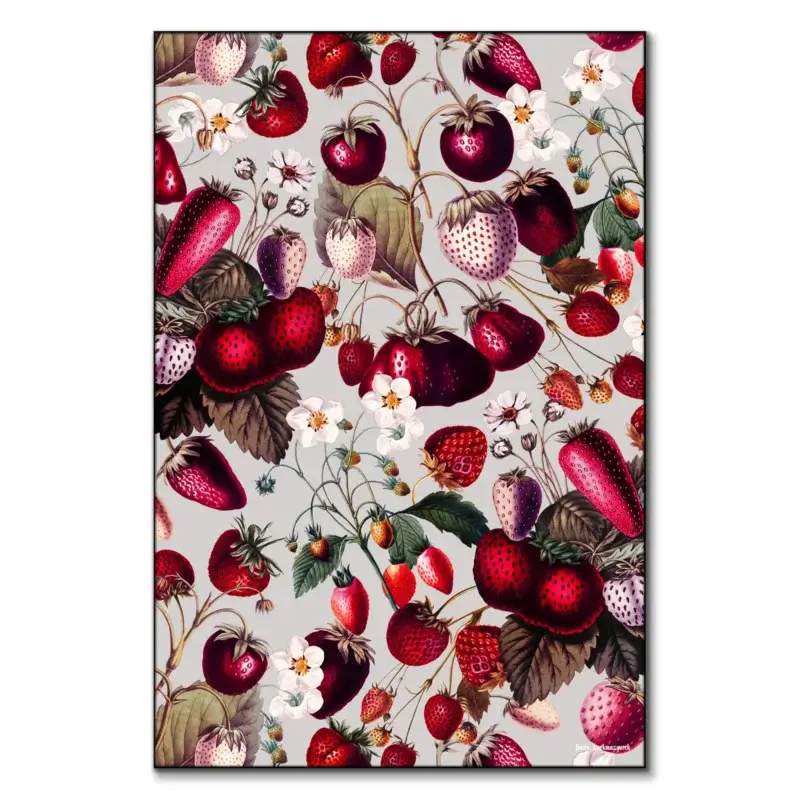 Strawberry Fields Forever Red Wall Art by Burcu Korkmazyurek