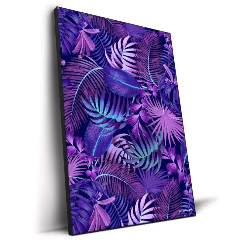 Future Tropical Leaf Pattern Vibrant Wall Decor by Burcu Korkmazyurek
