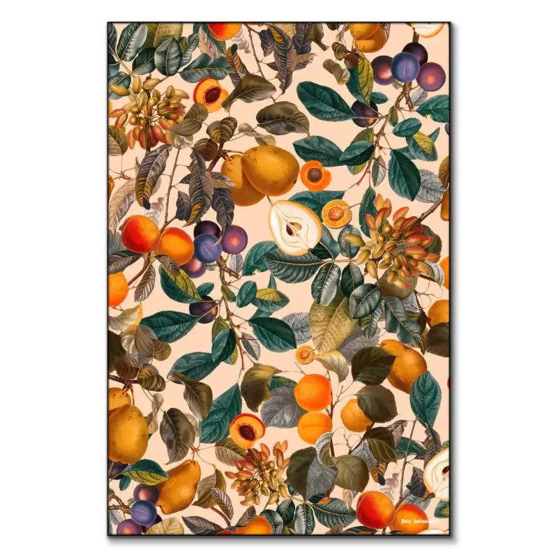 Vintage Fruit Pattern IX Colorful Wall Art by Burcu Korkmazyurek