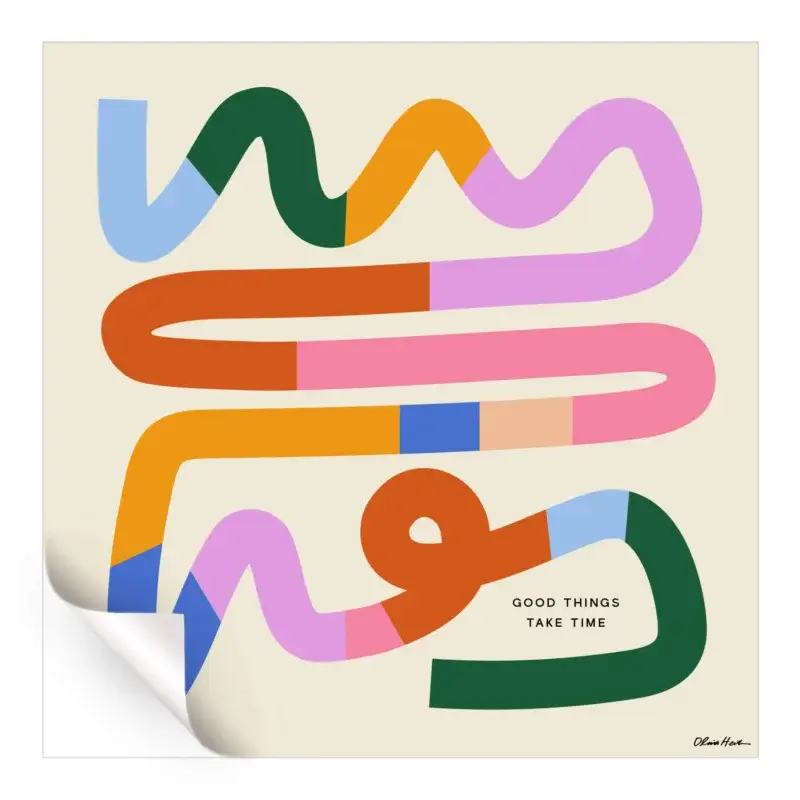 Good Things Take Time Colorful Wall Art by Olivia Herrick