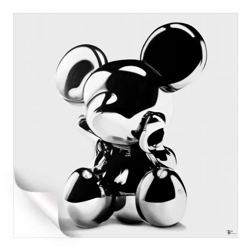 Melancholy Mouse Black and White Wall Art by P Muir Art