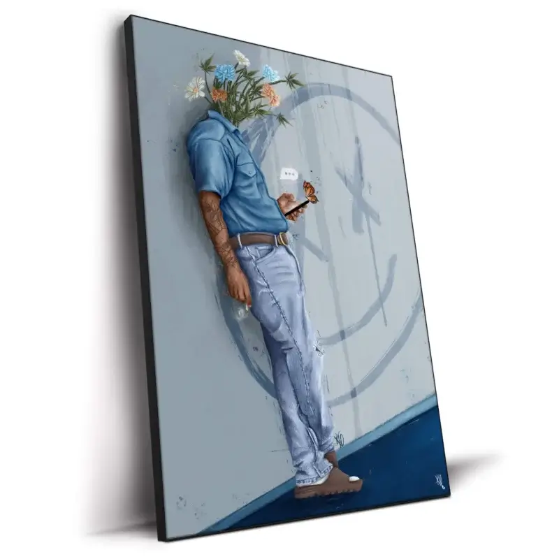 Text Back Blue Wall Decor by Kirsten Blaize