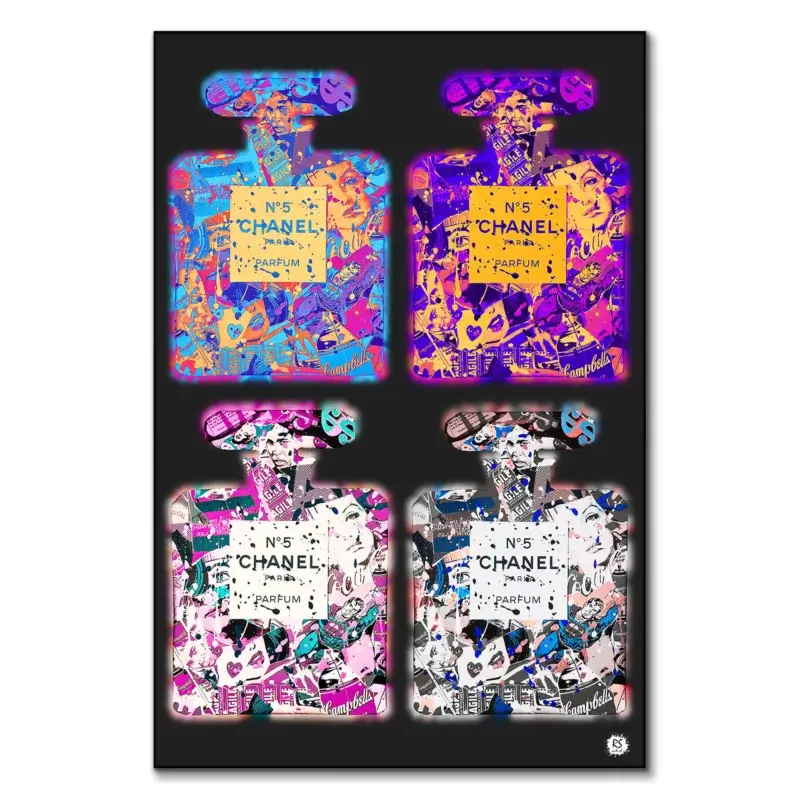 Fragrance Street Colorization Vibrant Wall Art by RS Artist
