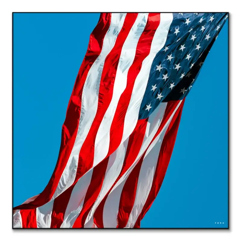 Blue American Flag Boy Wall Art